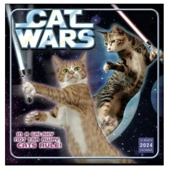 Cat Wars In A Galaxy Not Far Away Cats Rule 2024 Calendar 16 Month - Picture 2 of 12